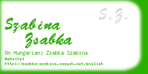 szabina zsabka business card